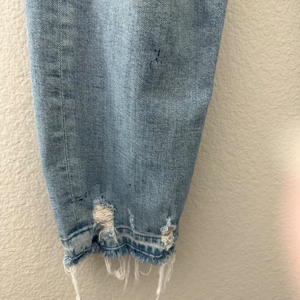 MOTHER The Patchwork Tomcat Ankle Raw Hem New Hobbies Blue 28 - Picture 14 of 16